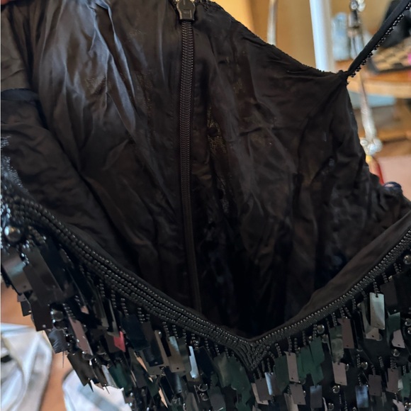 Vintage Beaded Black Flapper Style Dress - Picture 3 of 3